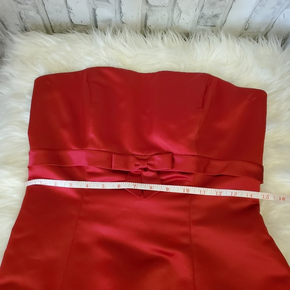 BILL LEVKOFF STRAPLESS RED DRESS SIZE 10 - Picture 10 of 10